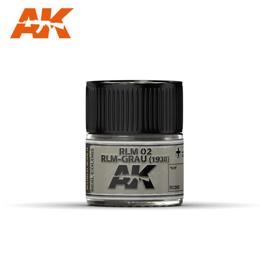 AK Interactive Real Colors: RLM 02 RLM-GRAU (1938) - 10ml RC265